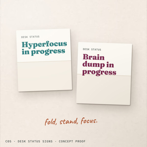 Original Desk Status Signs concept