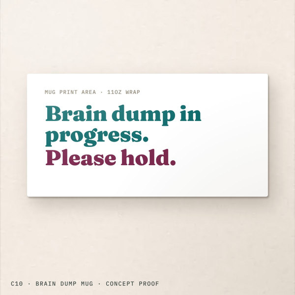 Original Brain dump mug concept