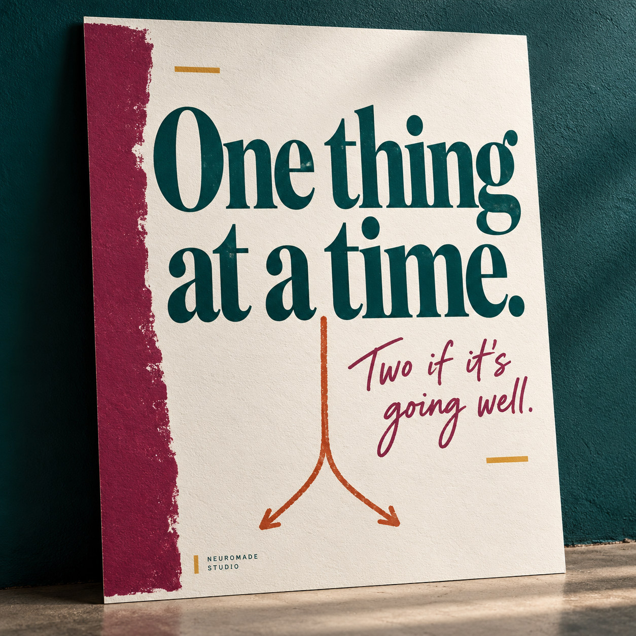 Art print · editorial type and a branching line