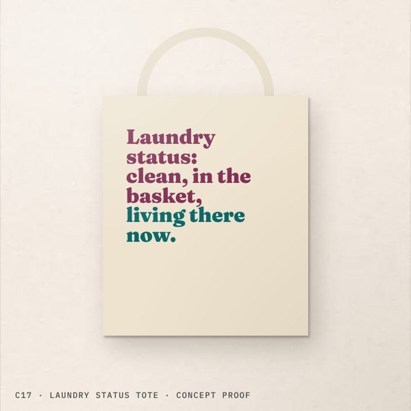 Original Laundry status tote concept